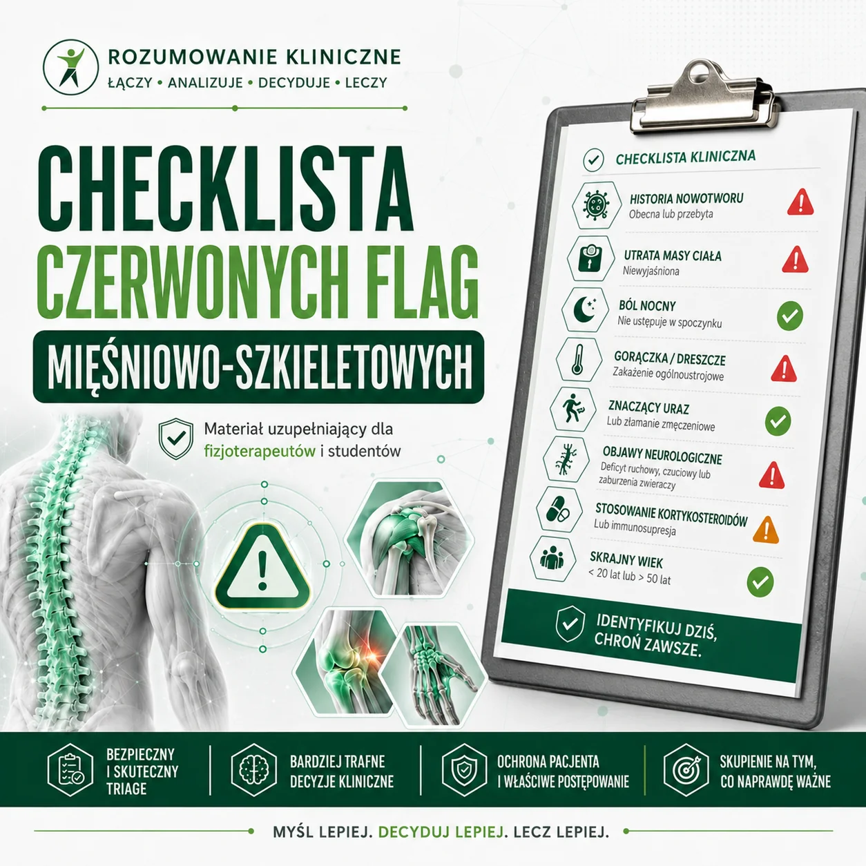 Okładka bonusu: Checklista Czerwonych Flag Mięśniowo-Szkieletowych